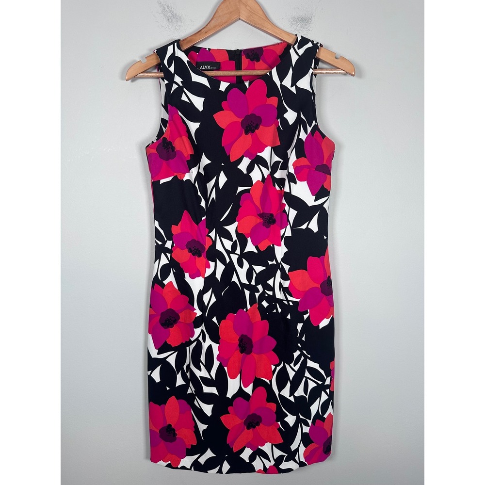 ALYX Floral Sheath Dress Women 4 Multicolor Mod Retro Botanical Sleeveless